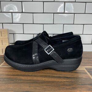 Abeo Bella Womens Size 9 Shoes Black Leather Slip Resistant Comfort Career Clog